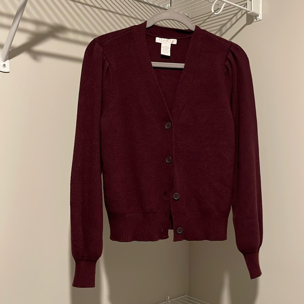 design history puff cardigan